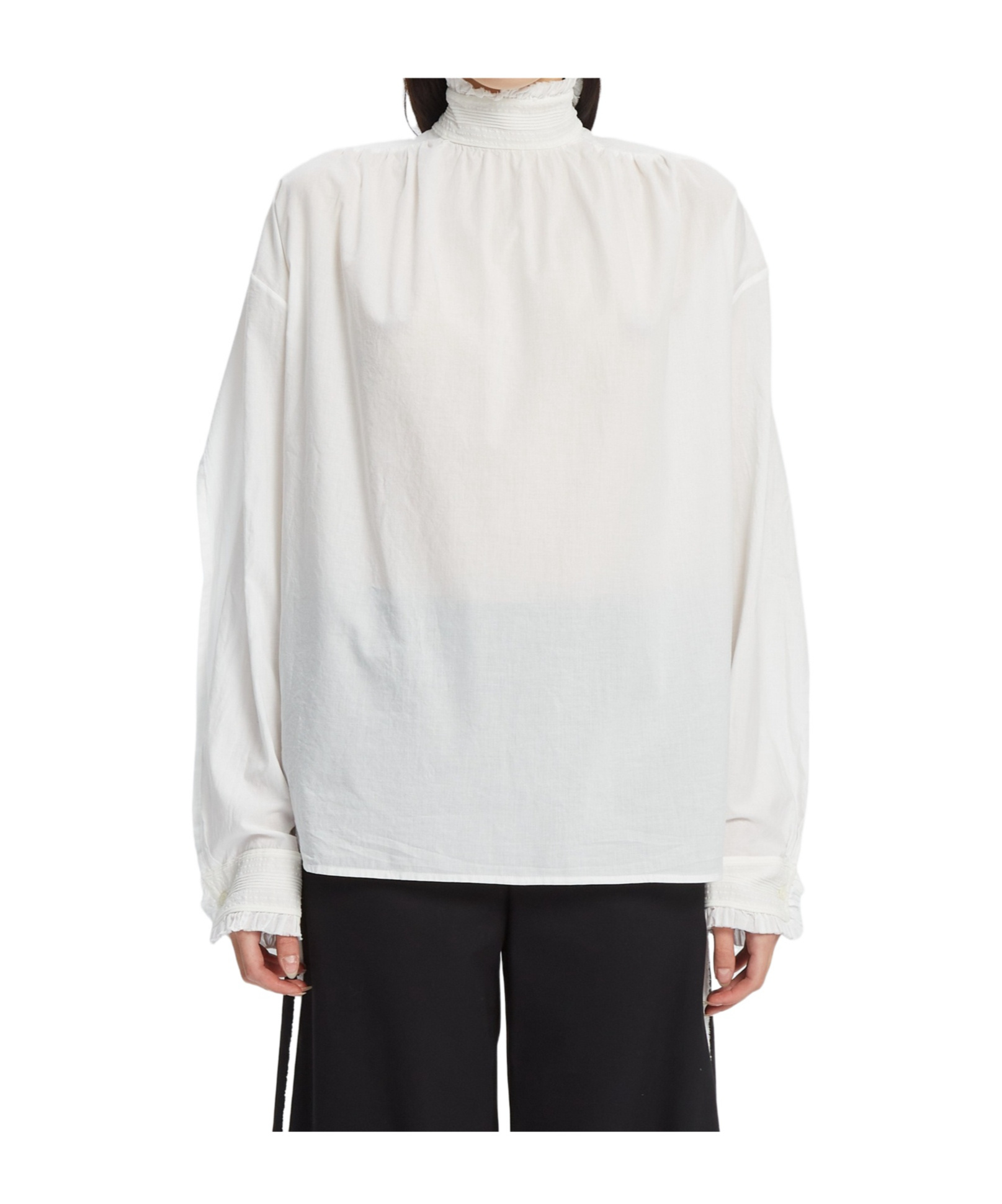 Ann Demeulemeester Taru High Neck Long Sleeve Top Open Back