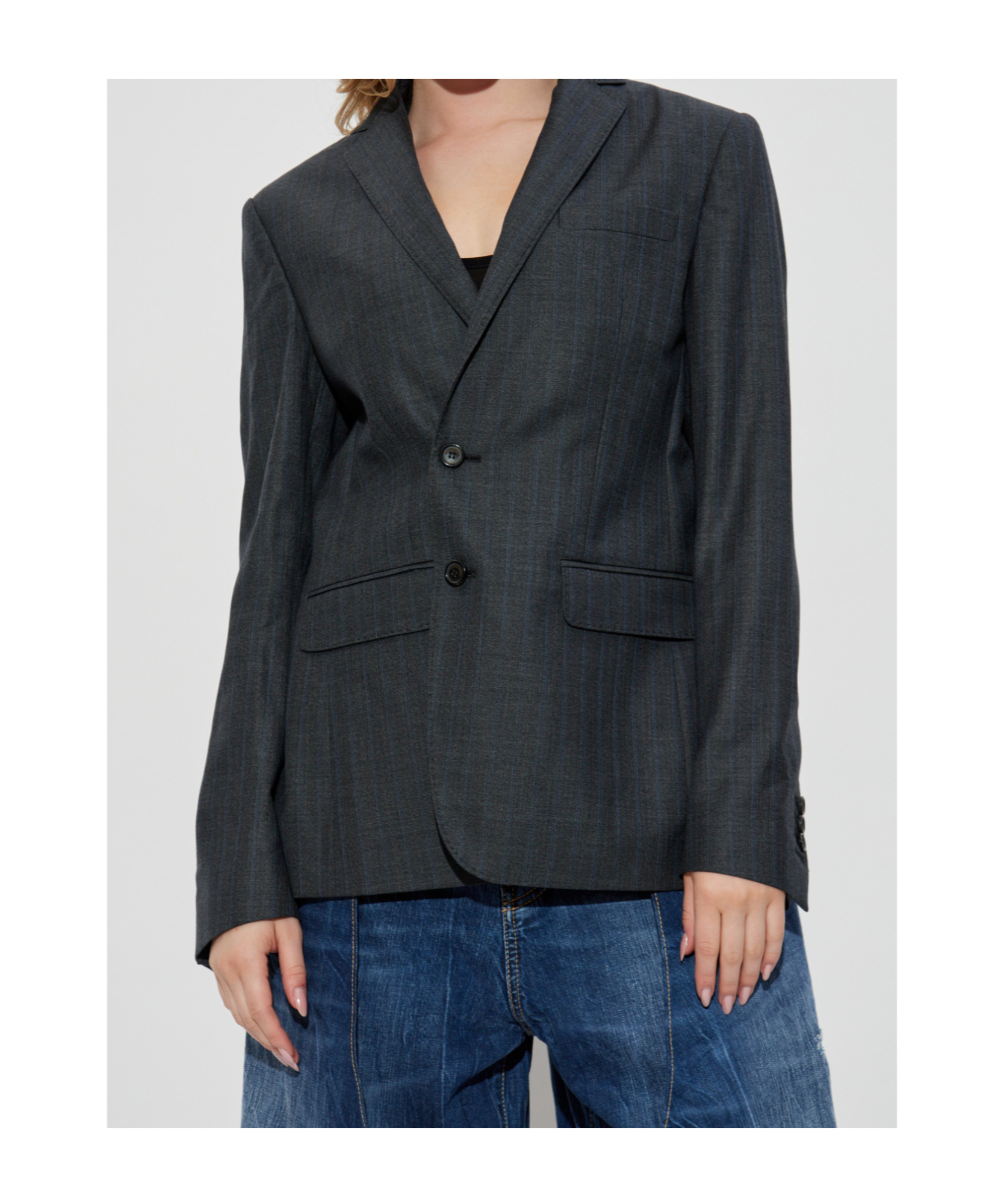 Dsquared2 X Bettter Single Breasted Pinstriped Blazer In Gray