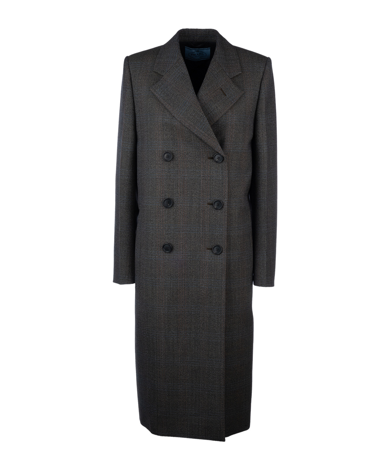 Prada Lapel Long-sleeved Coat In Black