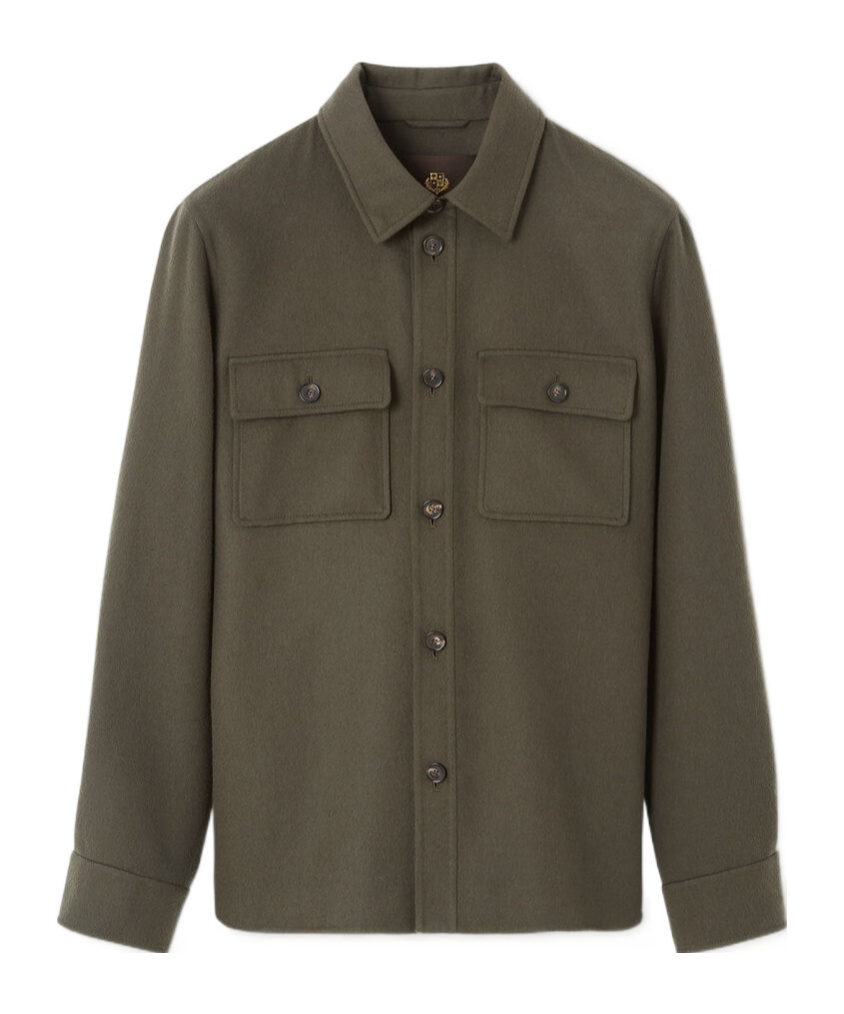 Loro Piana Jim Overshirt In Black Pine