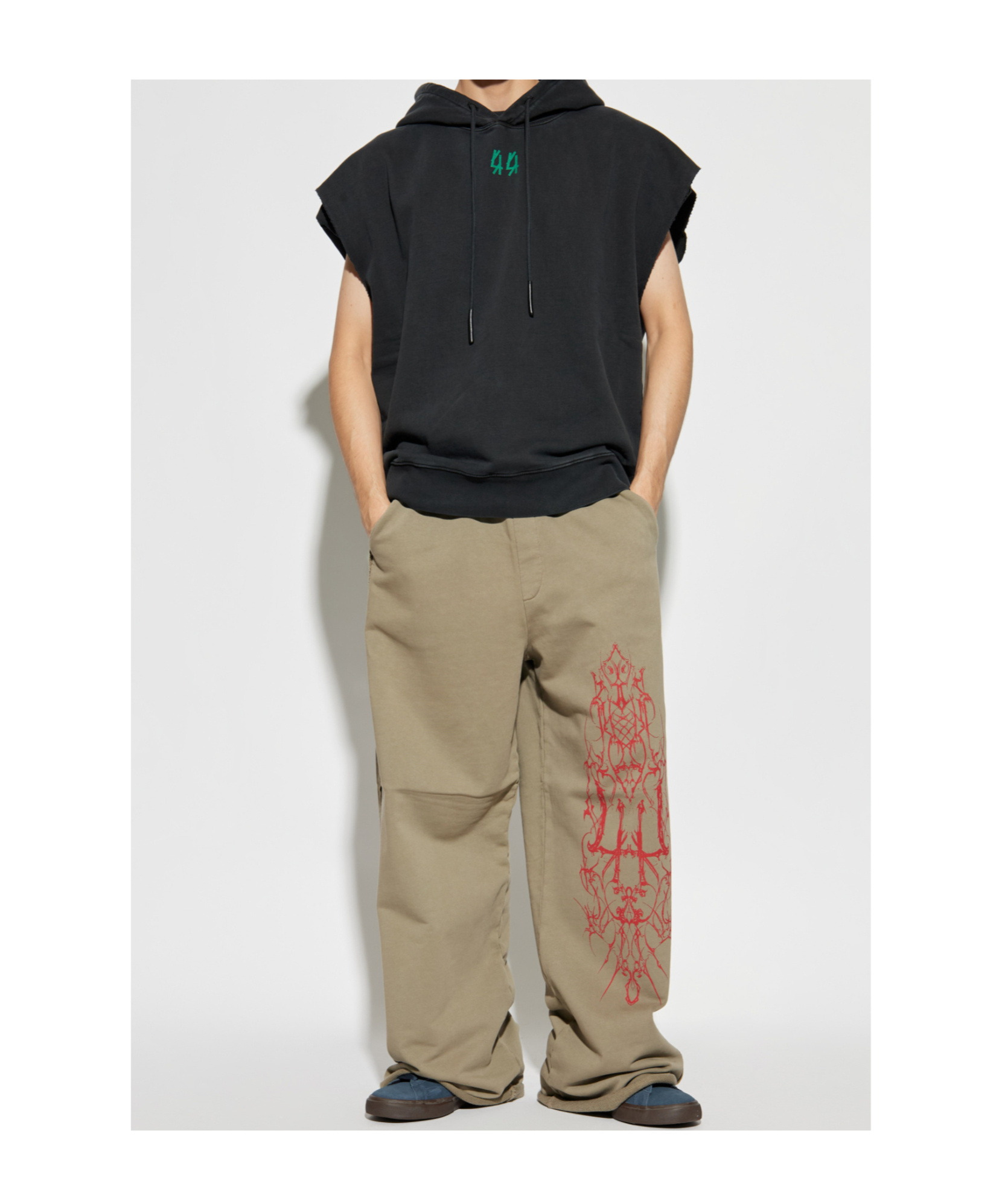 44 Label Group Hooded Sleeveless Vest In Gray