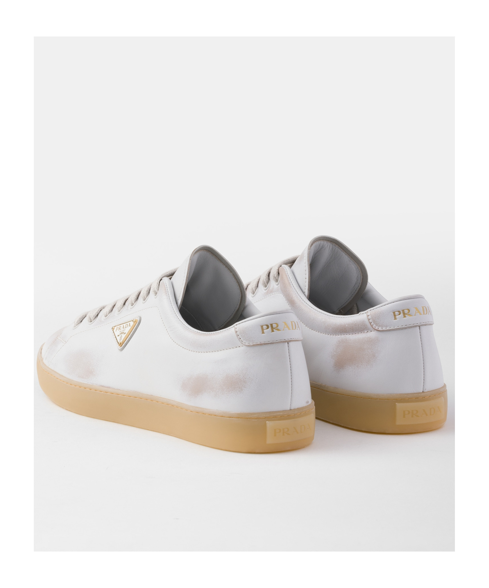Prada Laced Sneakers In White
