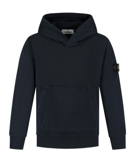Stone Island Junior Long Sleeved Compass-badge Hoodie In Blue