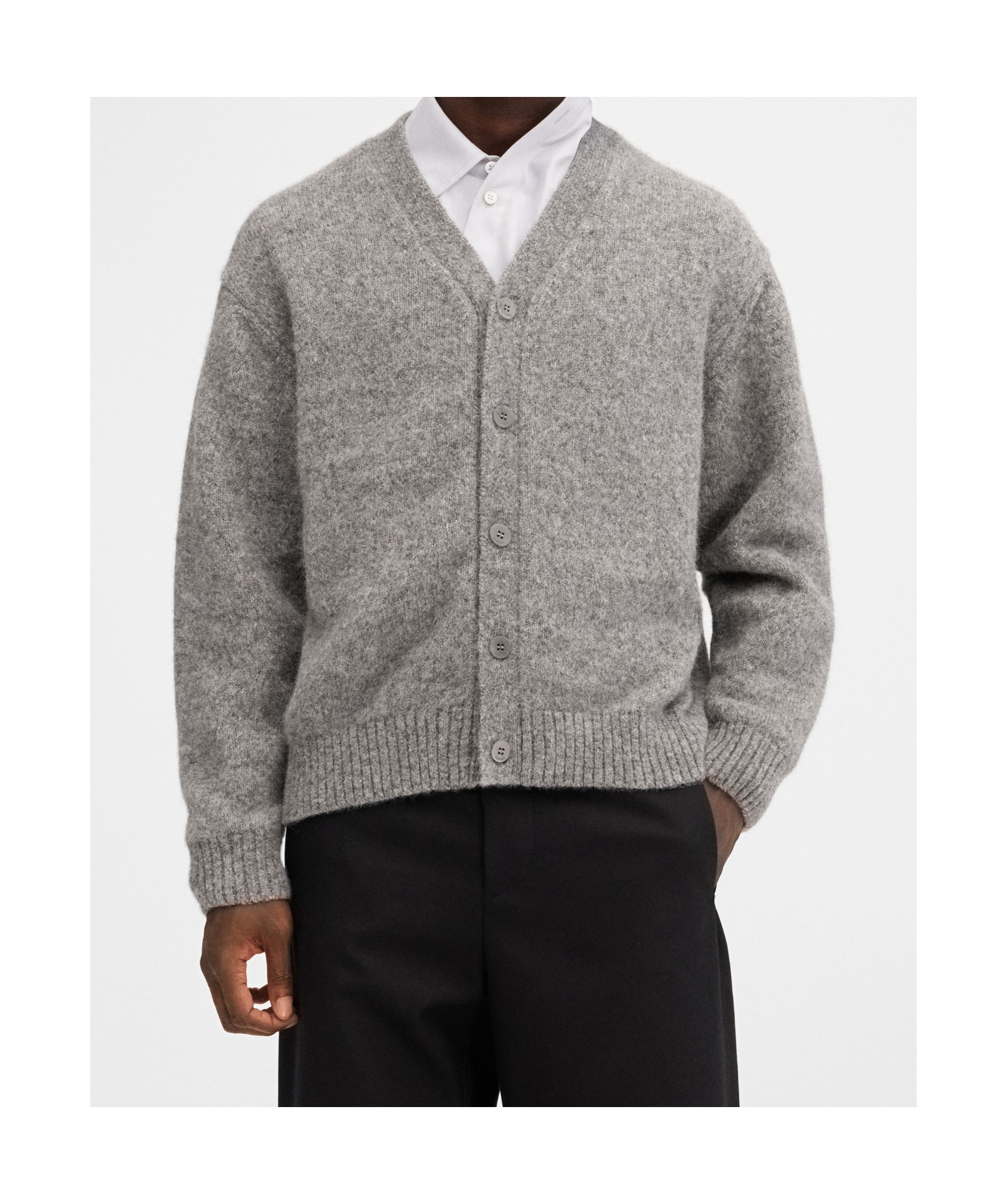 Jacquemus Single-breasted Wool Cardigan In Gray