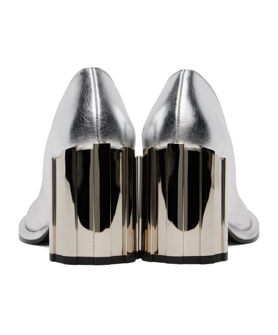 Ami Alexandre Mattiussi Silver Anatomical Toe Heels In White
