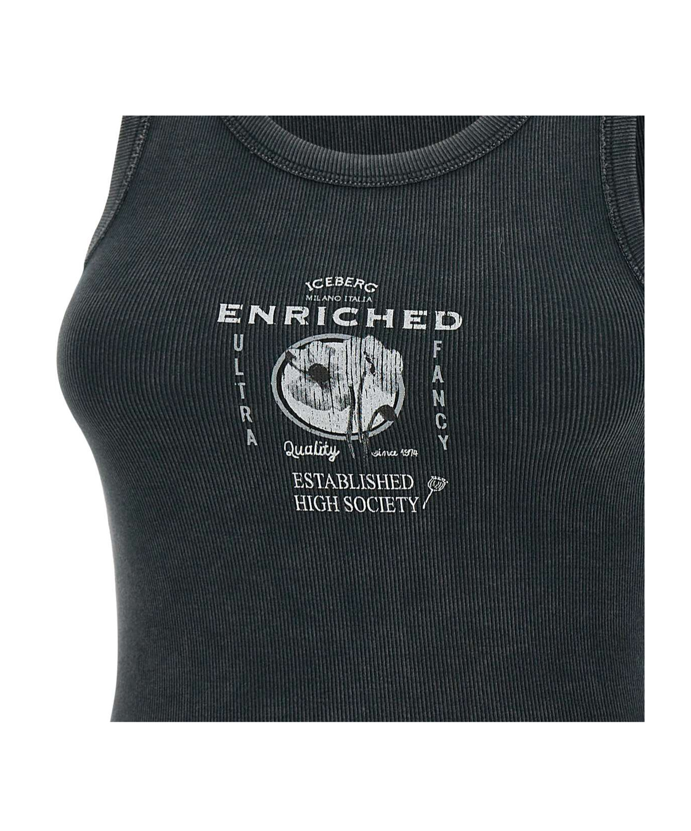 Shop Iceberg Round-neck Vest In Black