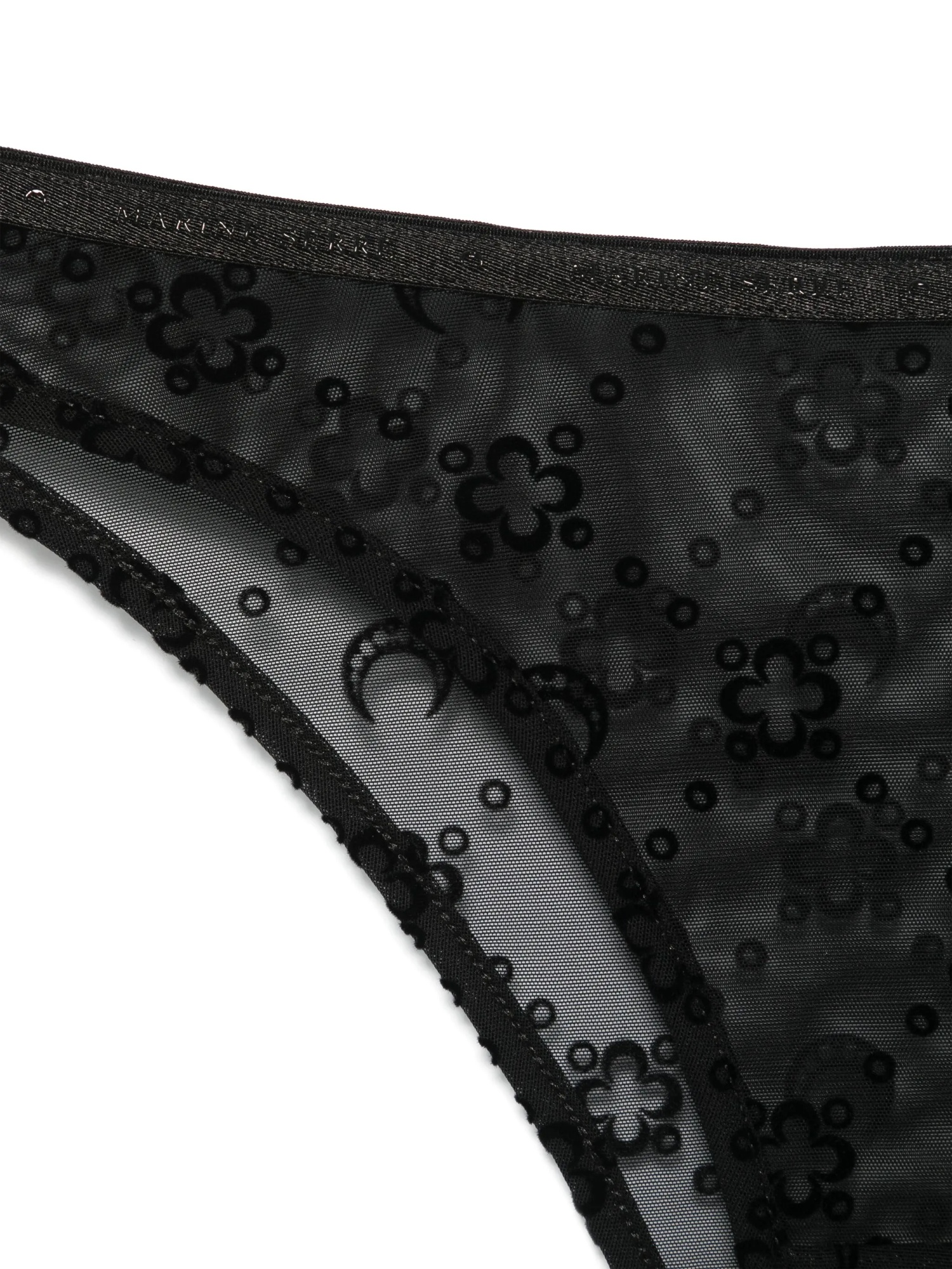 Marine Serre Moonogram Mesh Flock High-waist Panties