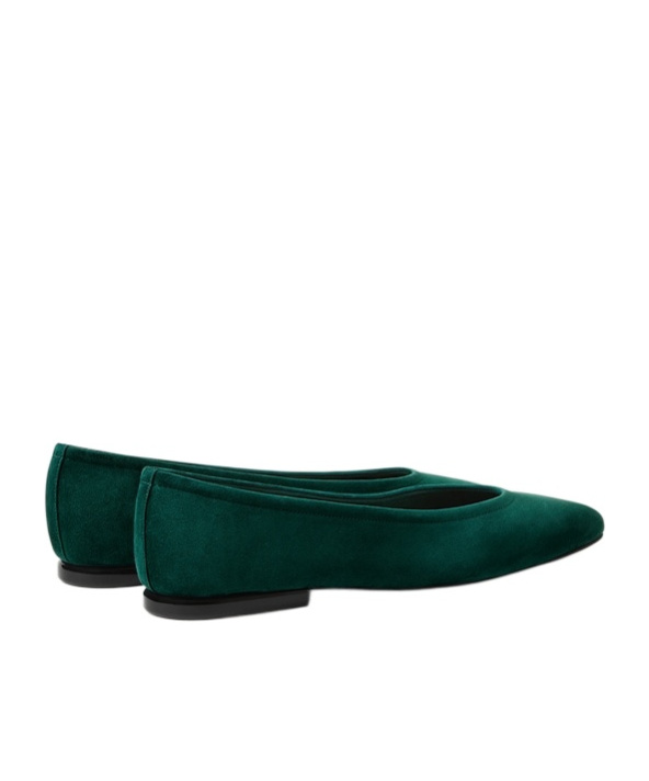 Loro Piana Primula Suede Ballet Flats In Green