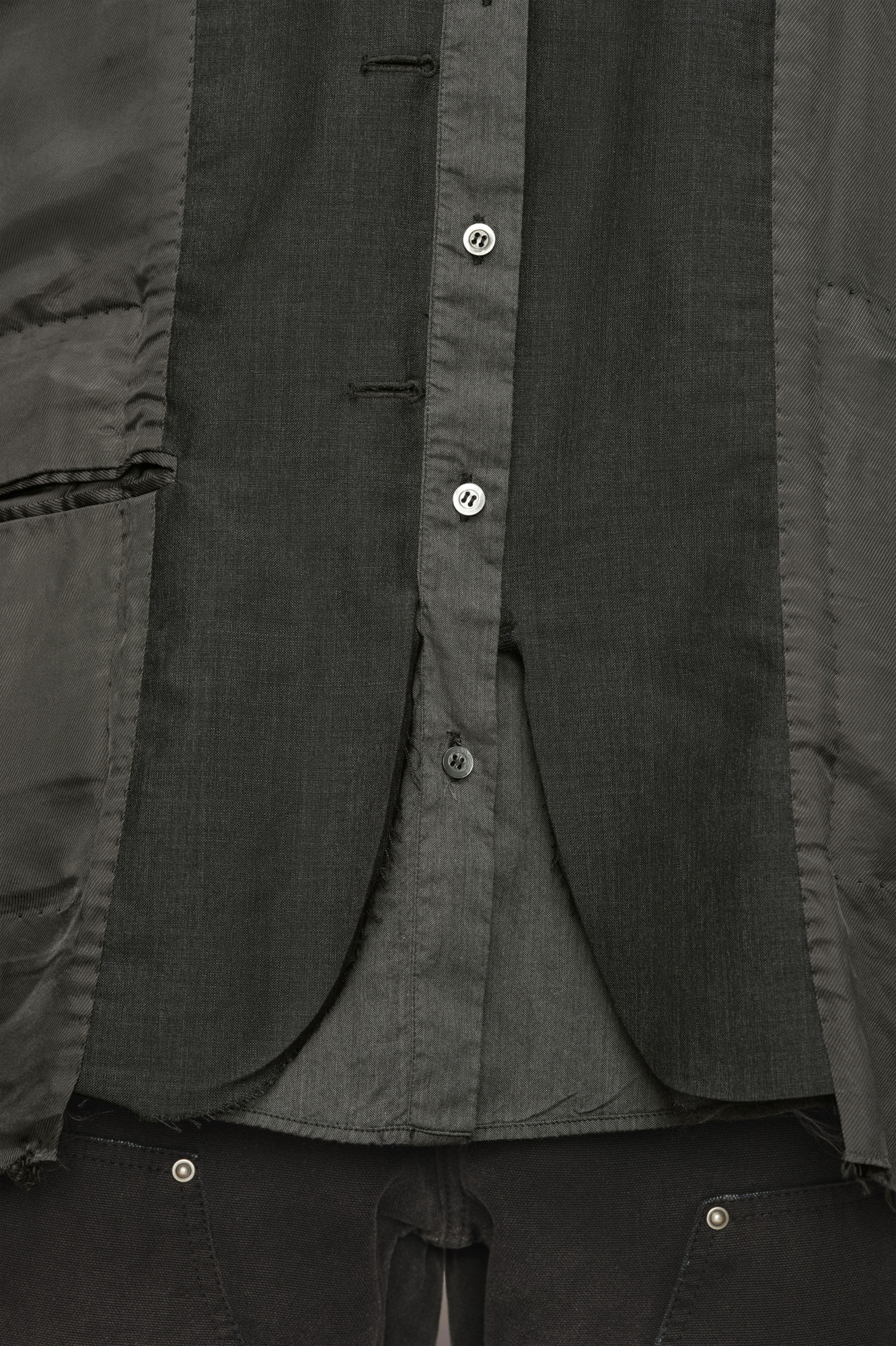 Maison Margiela Patchwork Inside-out Jacket Man Charcoal In Charcoal