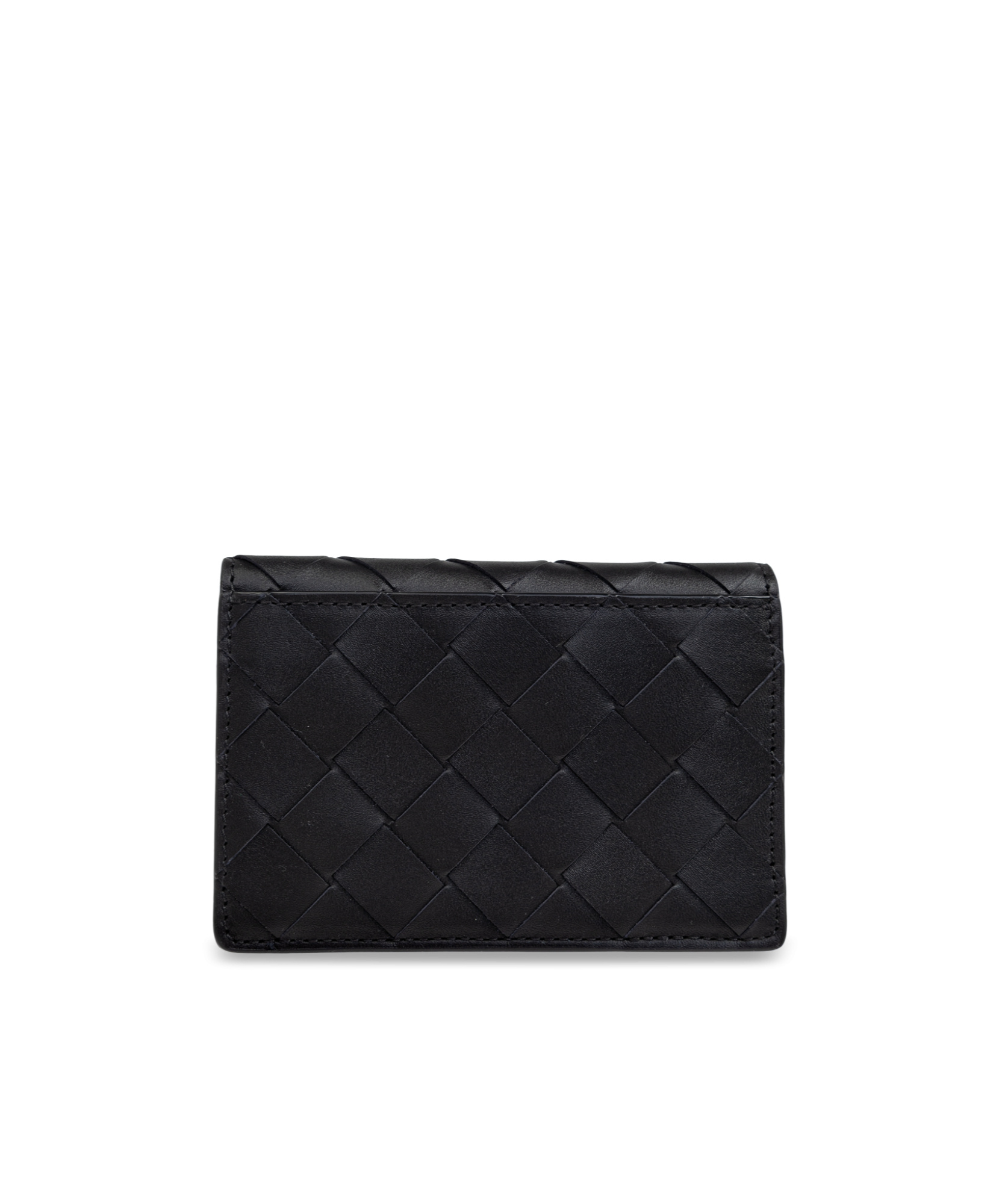 Bottega Veneta Woven Card Bag In Black