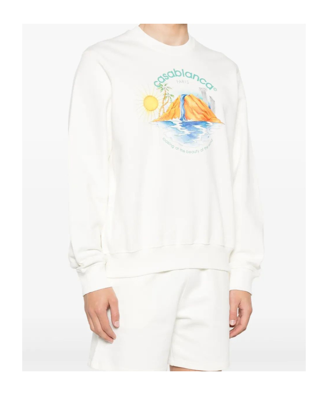 Casablanca Oasis Printed Sweatshirt In White