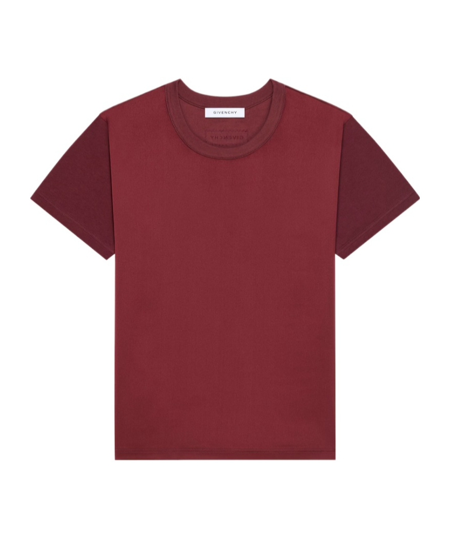 Givenchy Bi-material T-shirt With  Patch In Red