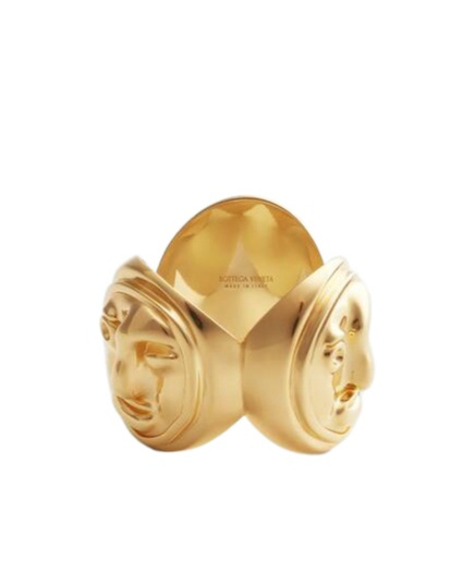 Bottega Veneta Face Ring In Golden