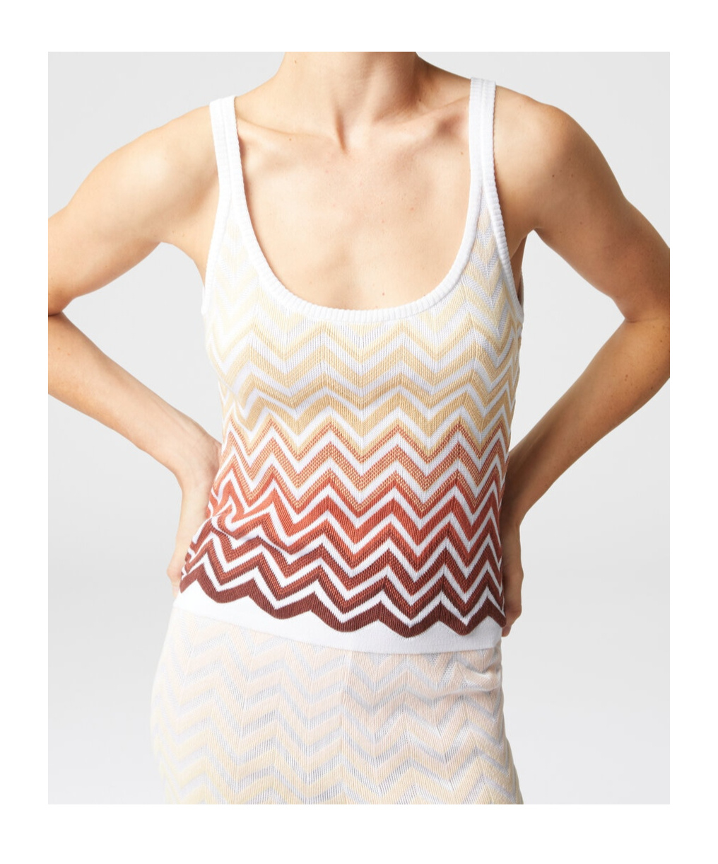 Shop Missoni Zigzag-woven Vest In Multicolor