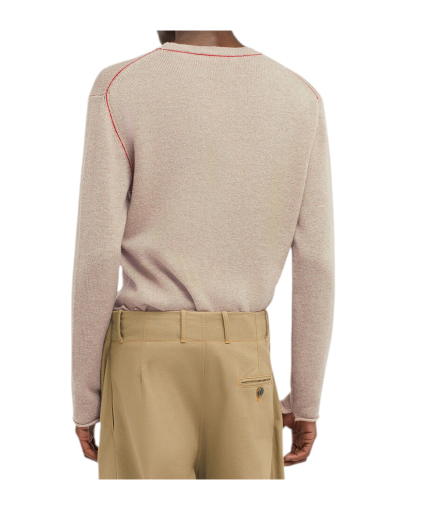 Vivienne Westwood Mens Orbit Crewneck Wool And Cashmere-blend Jumper Oatmeal In Nude