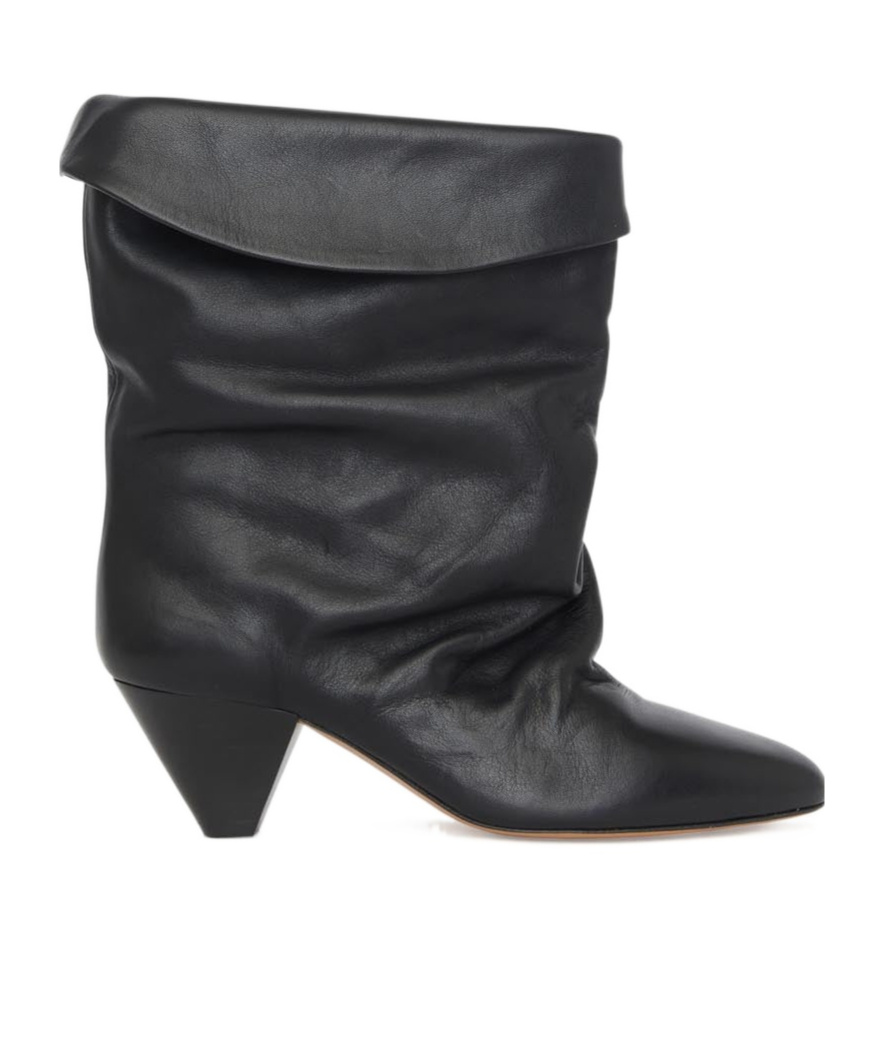 Isabel Marant 40mm Ryska-gb Leather Slouchy Boots In Black