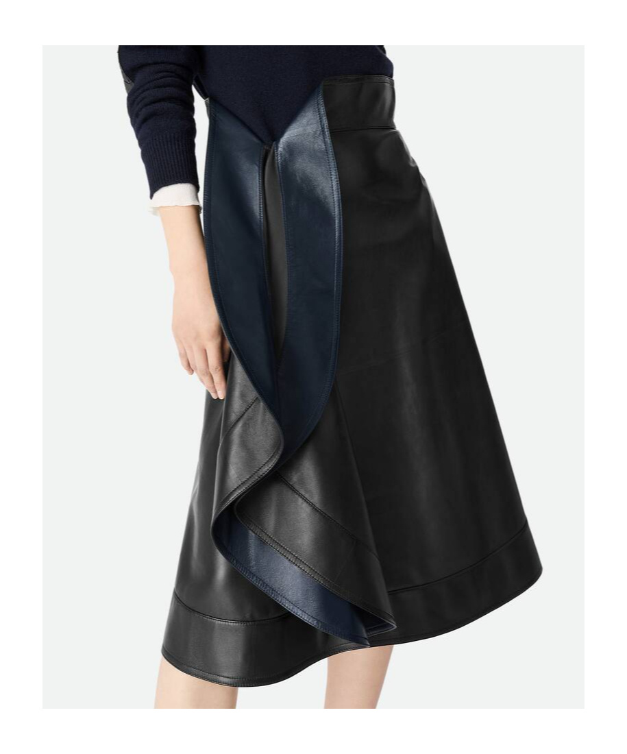 Bottega Veneta Leather A-line Skirt