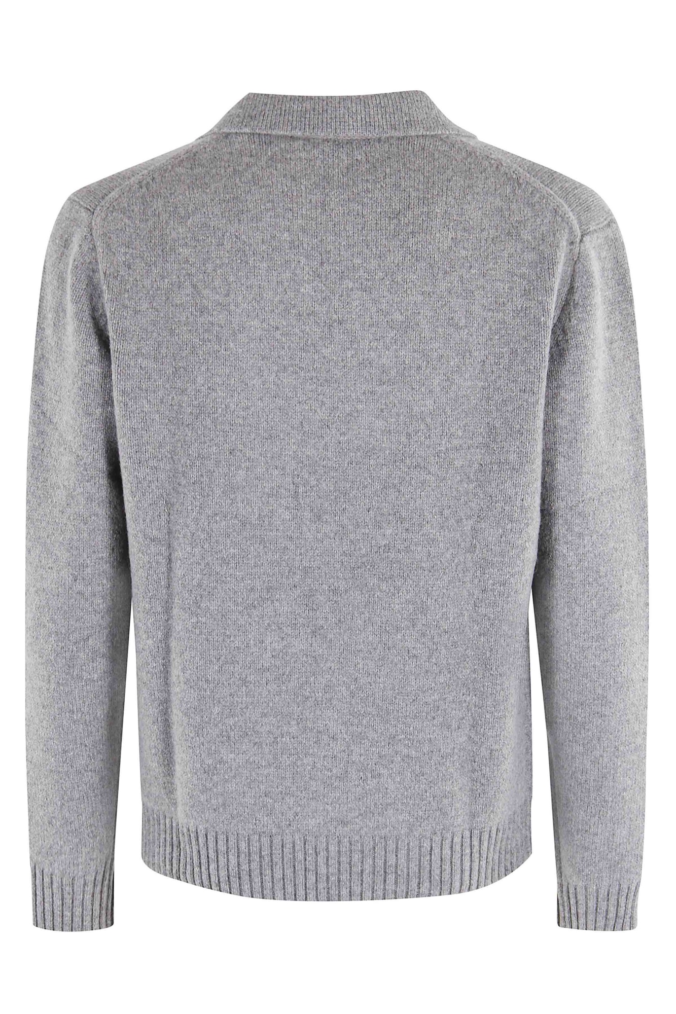 Aspesi Knitted Polo Shirt In Gray