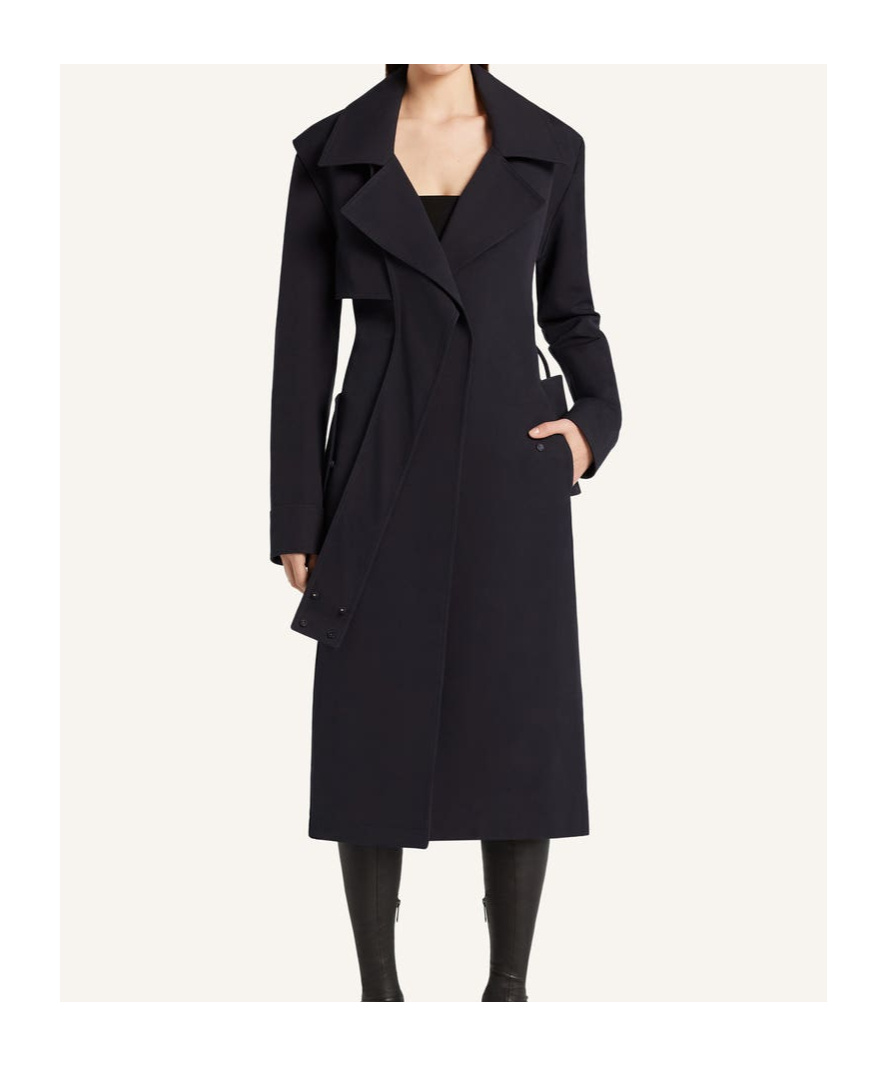Courrèges Twist Wrap Cotton Trench Coat