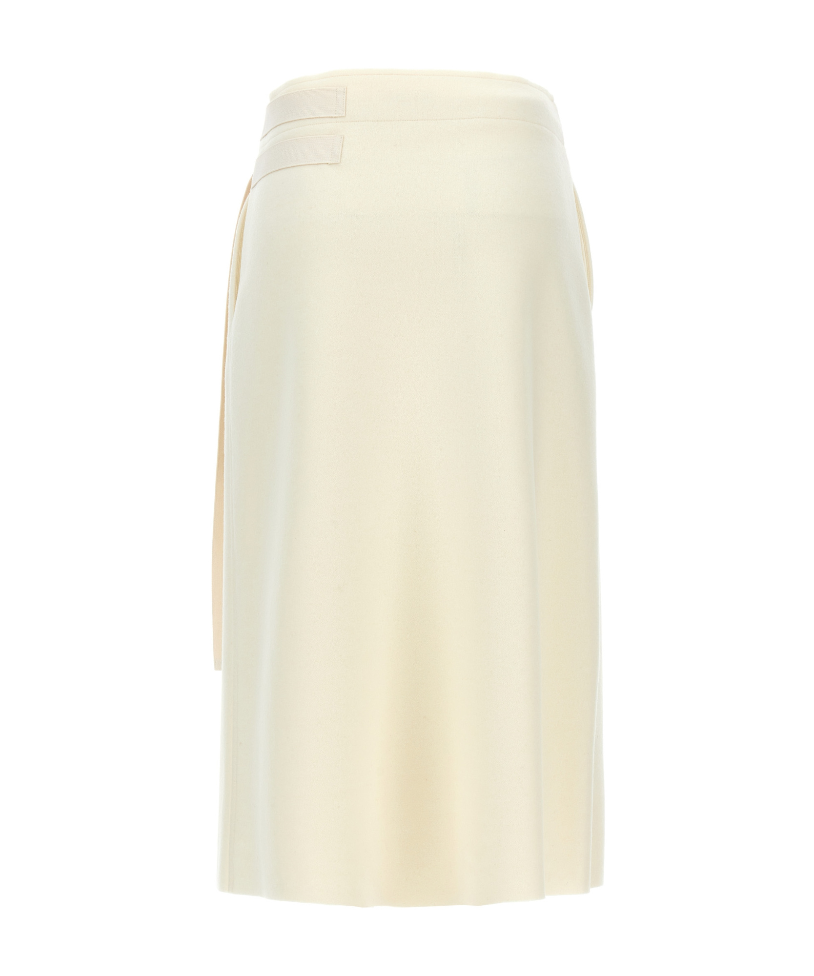 Jil Sander Waist Belt Knee-length Skirt With Side Buckle In White