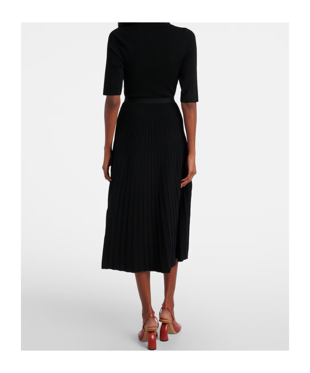 Veronica Beard Elthea Knitted Midi Dress In Black