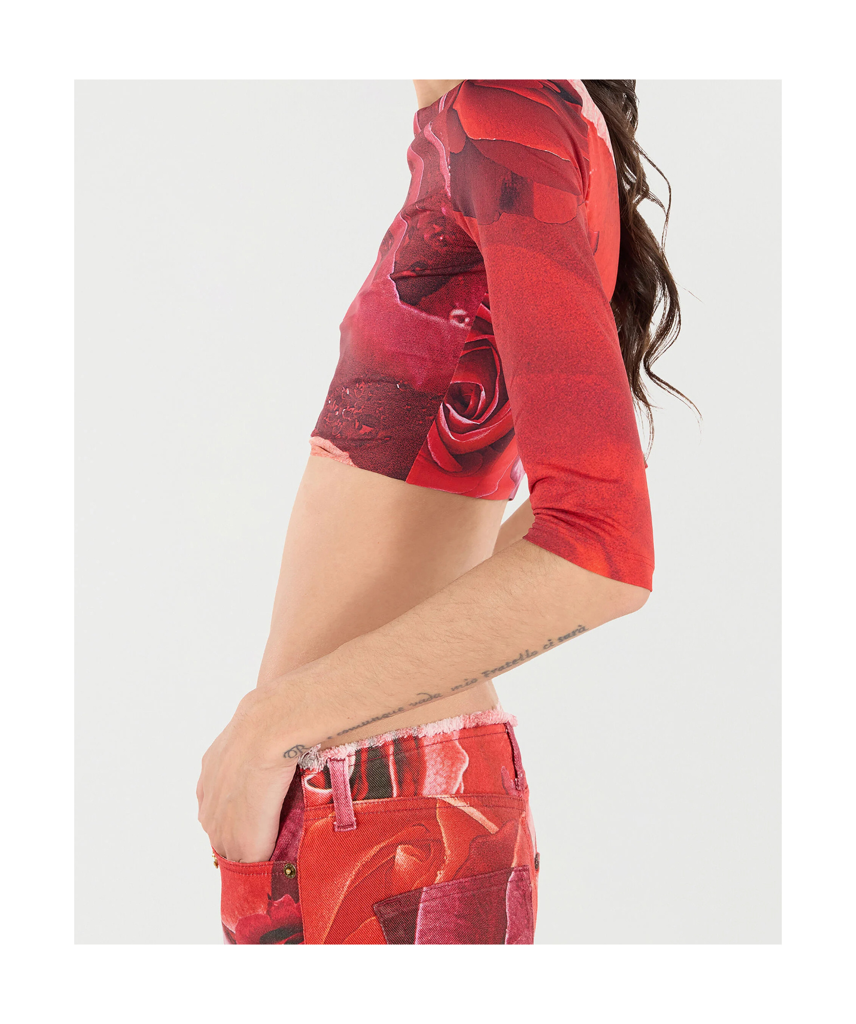 Shop Roberto Cavalli Rose-print T-shirt