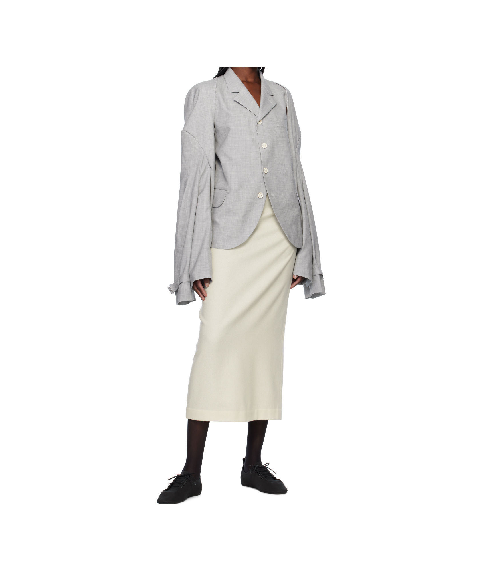 Shop Comme Des Garçons Wool Tropical Blazer In Gray