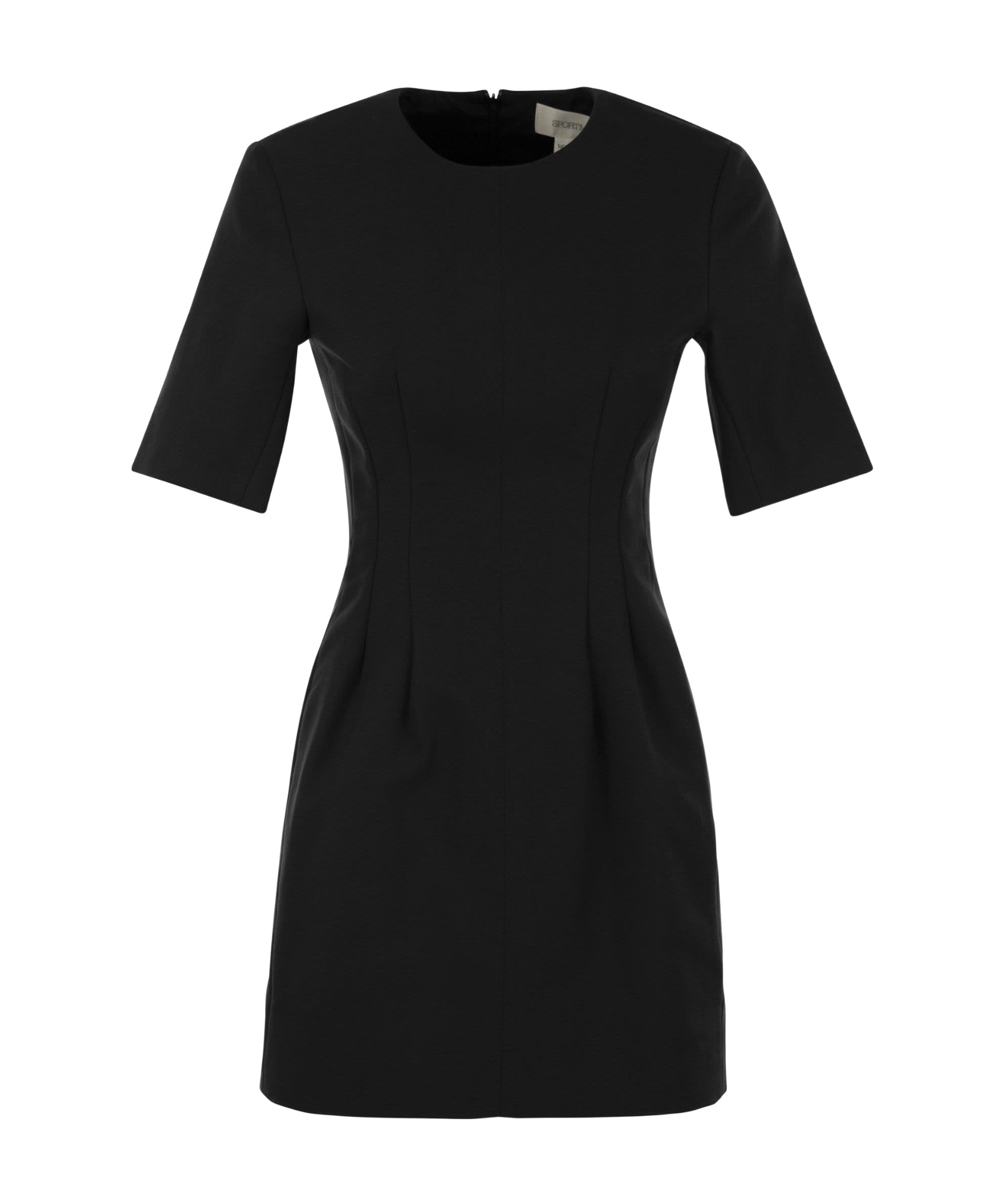 Sportmax Colomba Dress In Double Cotton Fabric In Black
