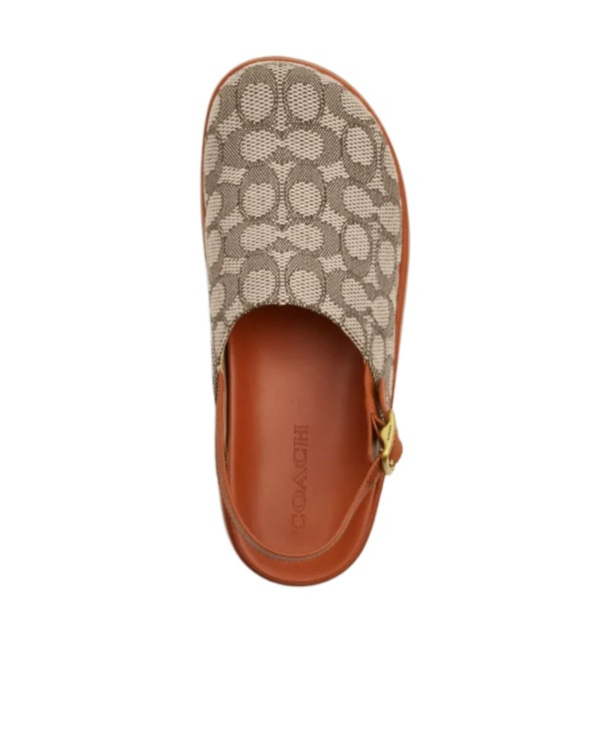Coach Sculpted C Platform Clog In Signature Textile Jacquard