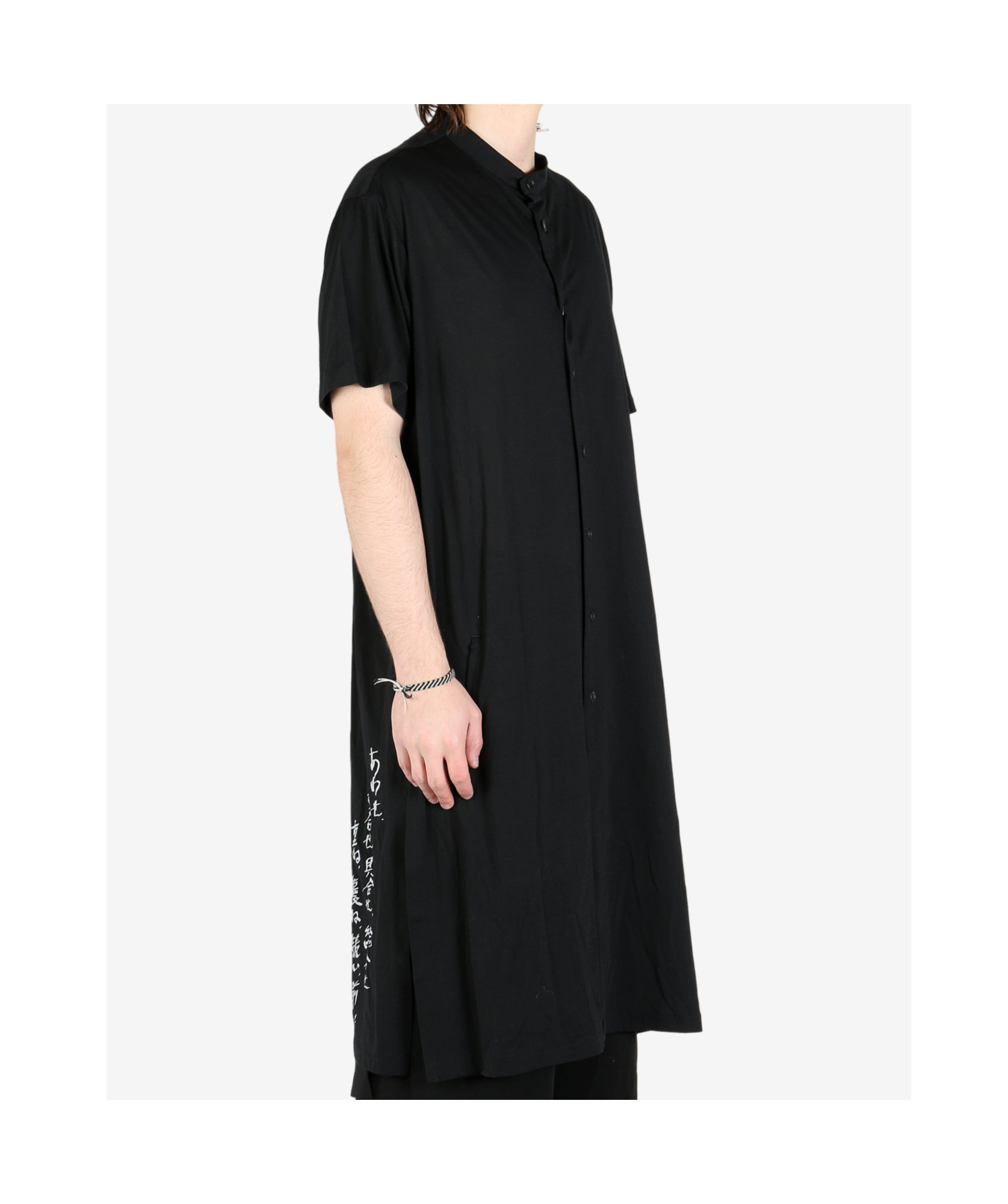 Shop Yohji Yamamoto Printed Jersey Shirt In Black