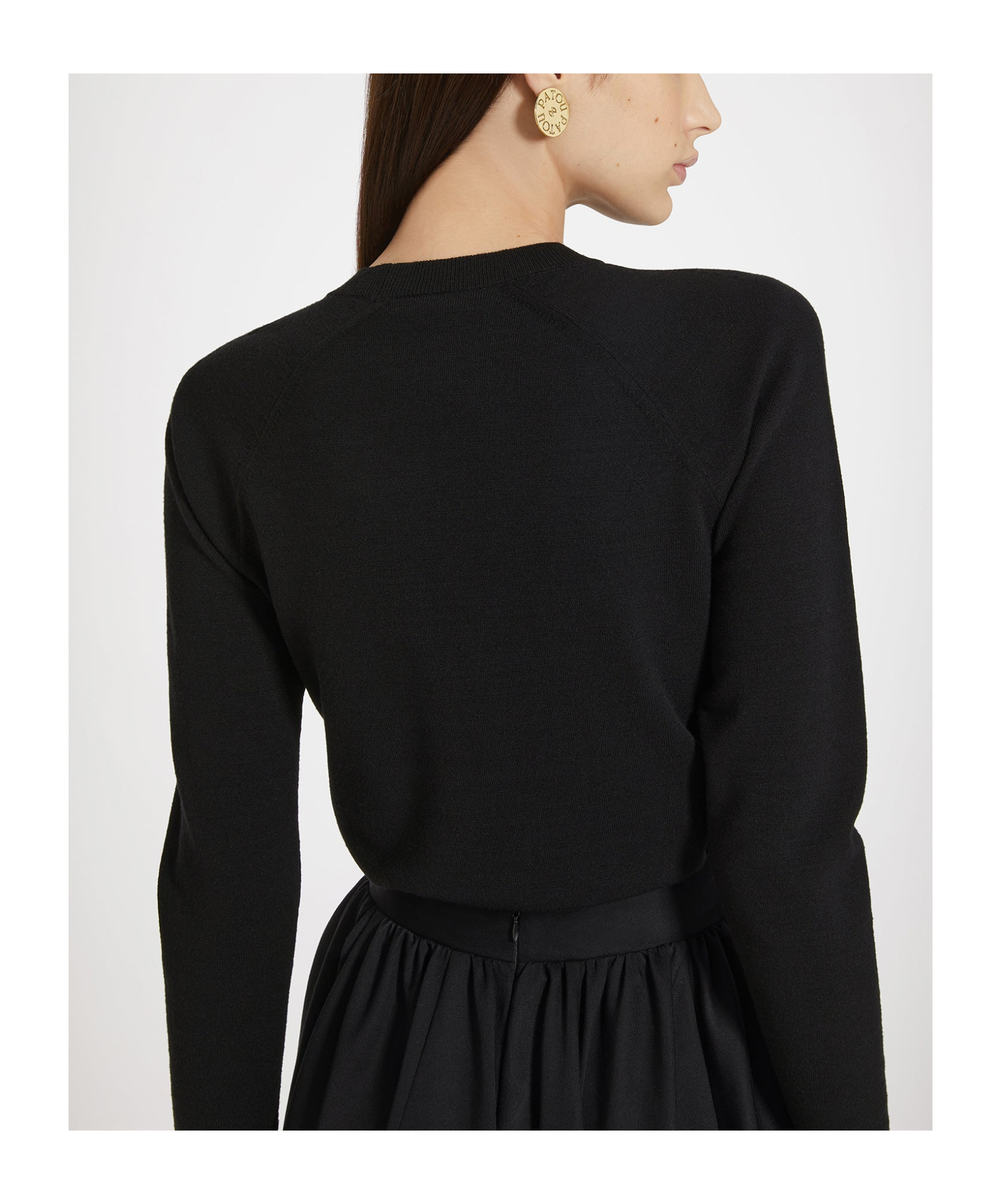 Patou Wool Sweater With Logo In Black