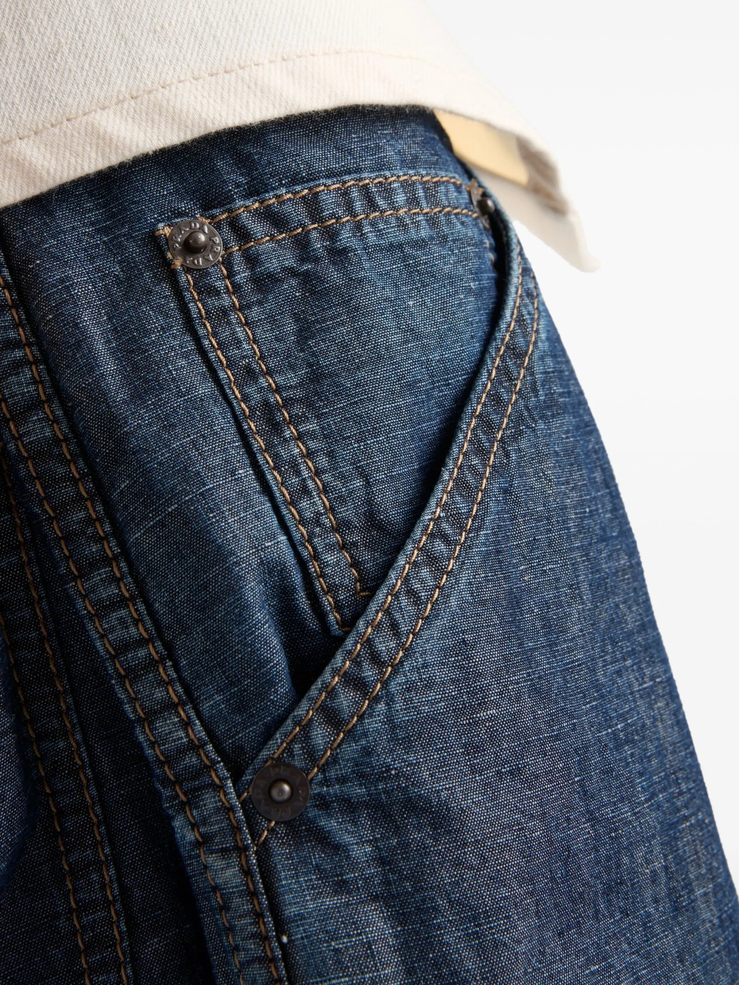 Prada Chambray Pants In Blue
