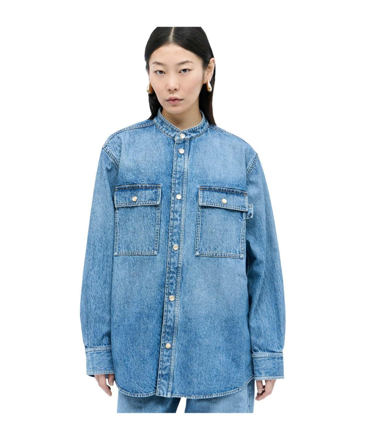 Shop Bottega Veneta Vintage Denim Shirt In Blue