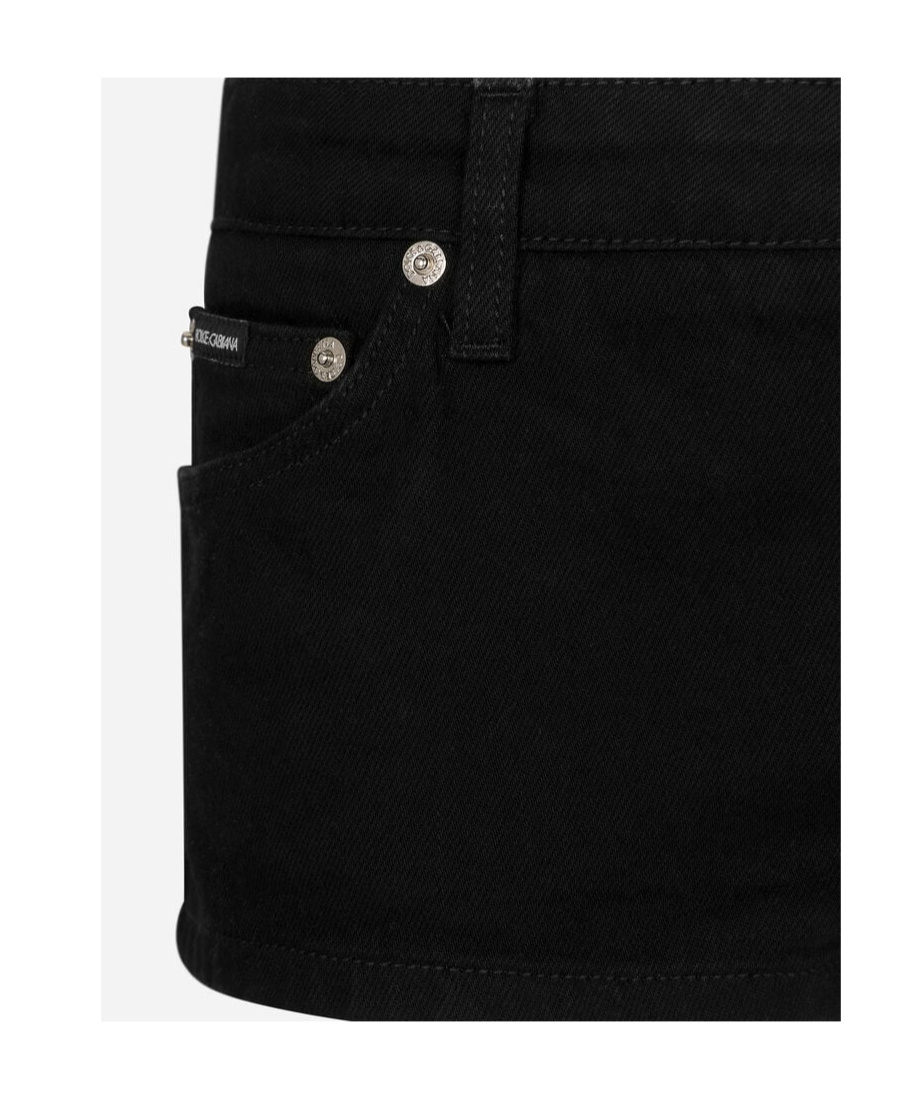 Dolce & Gabbana Low-rise Denim Shorts In Black
