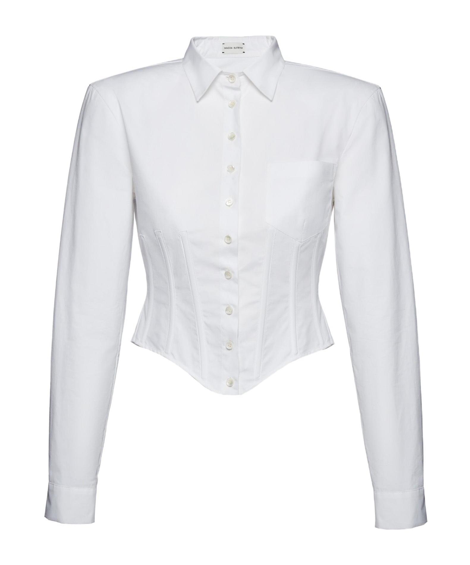 Magda Butrym Short Corset Button Shirt In White
