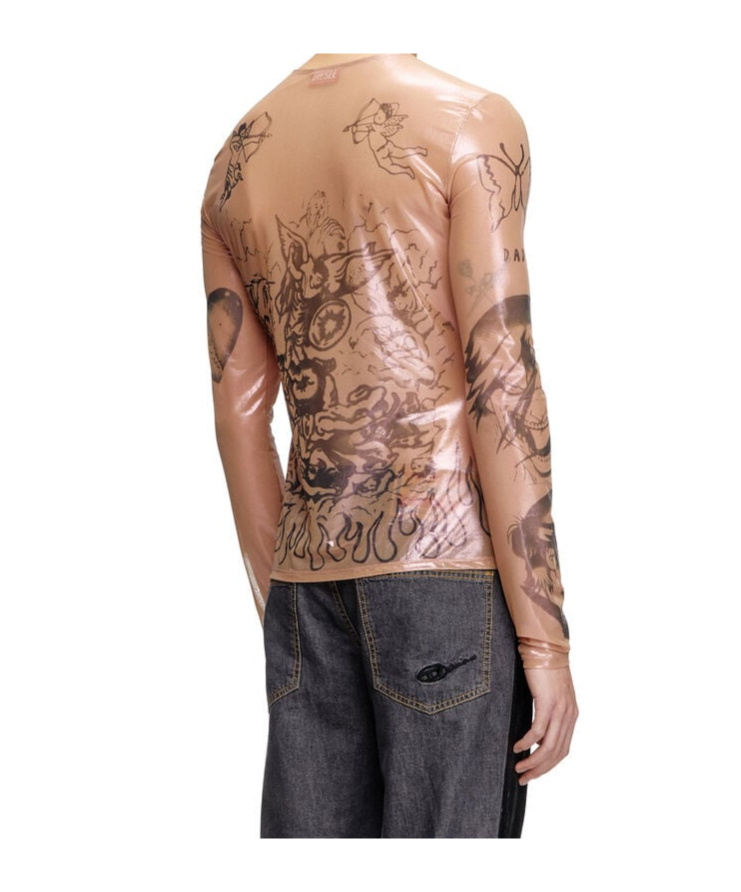 Shop Diesel X Damiano David T-claude-dd Top In Nude