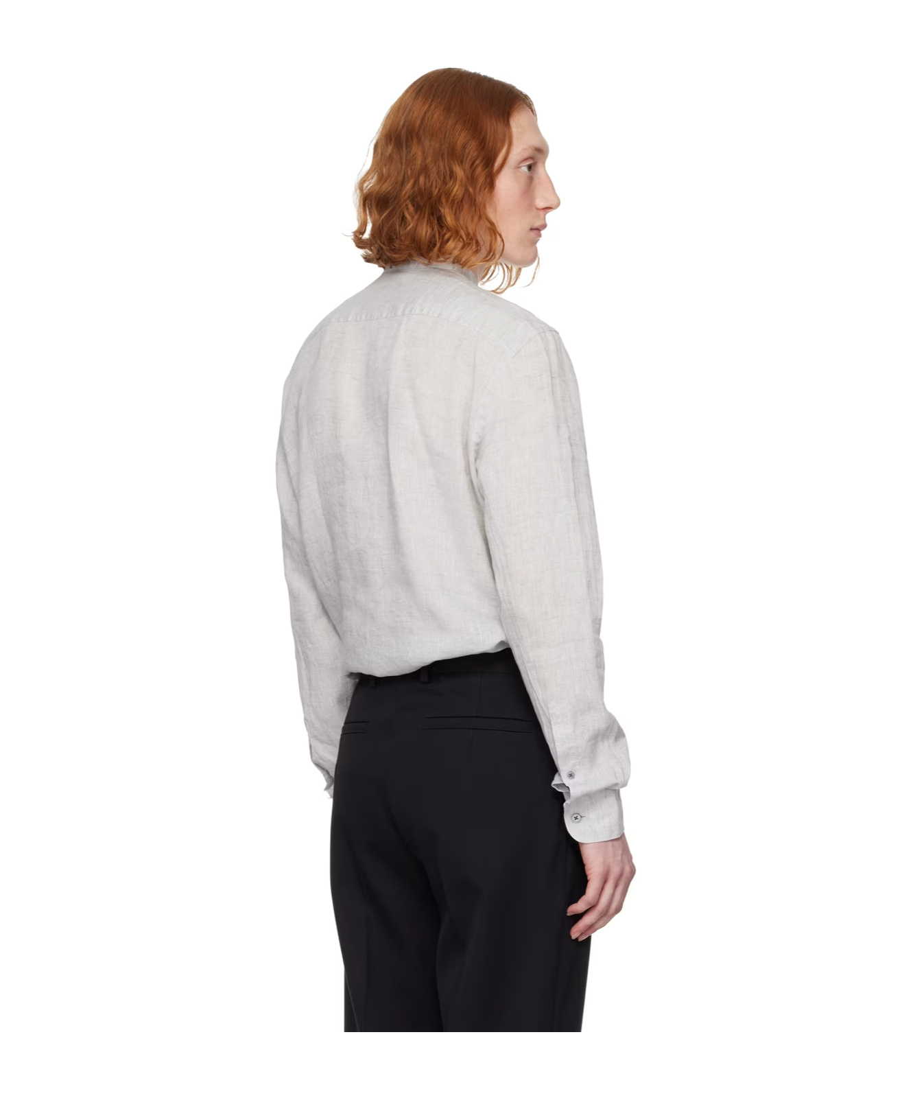 Zegna Long-sleeved Shirt With Vertical Collar In White