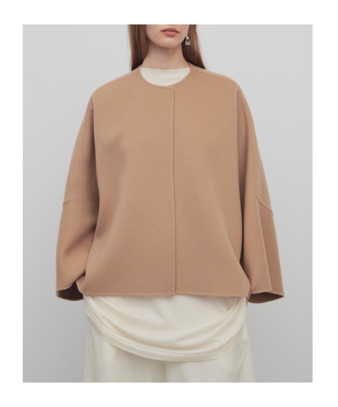 The Row Wide-sleeved Crewneck Jacket In Brown