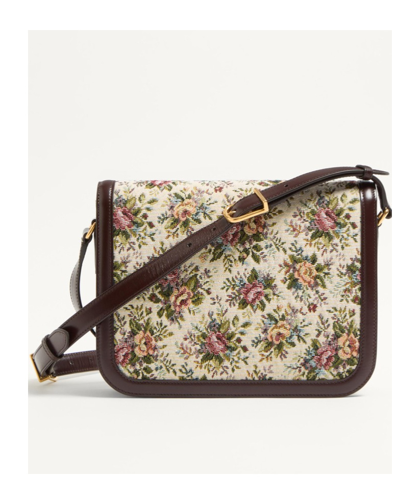 Valentino Garavani Embroidered Jacquard 9to5 Crossbody Bag In Nude