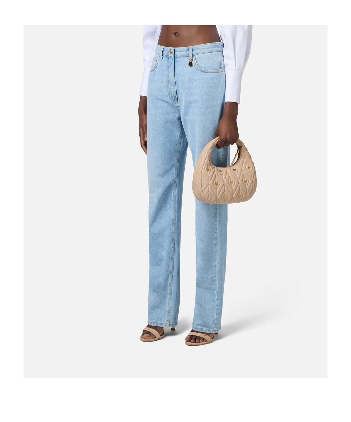 Elisabetta Franchi Padlock-detail Jeans In Blue