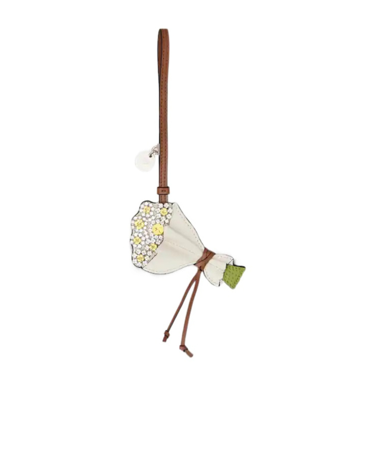 Roger Vivier Efflorescence Bag Charm In Leather In Metallic
