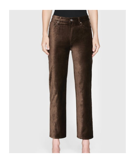 Frame Belt-loop Casual Pants In Brown