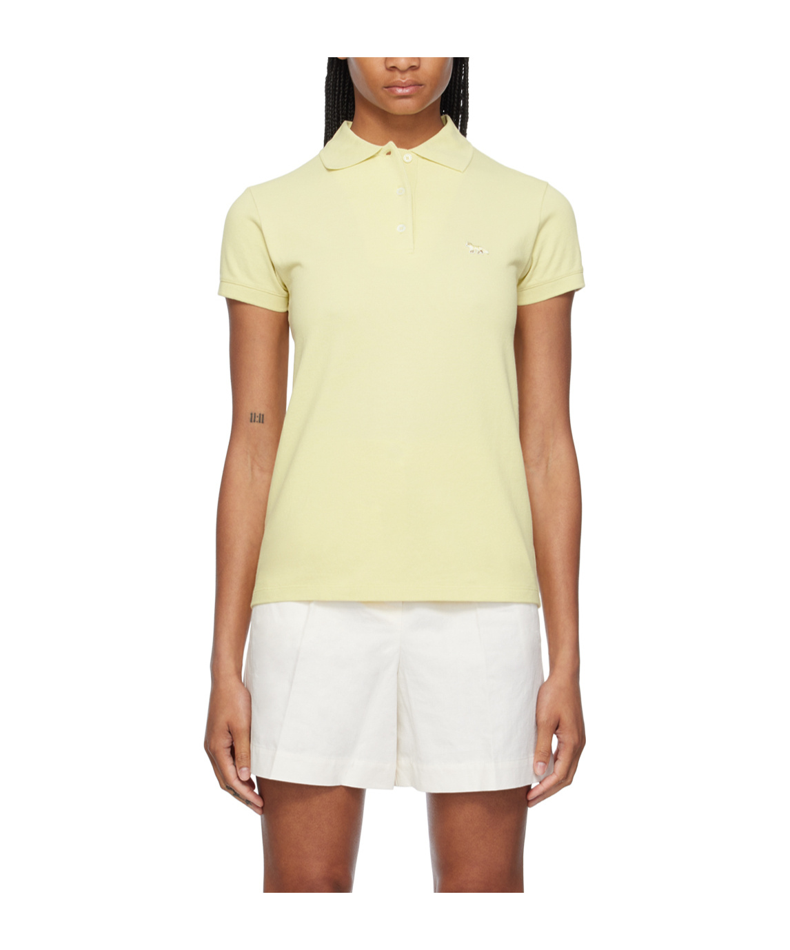 MAISON KITSUNÉ MAISON KITSUNÉ LOGO EMBROIDERED SHORT-SLEEVED POLO SHIRT