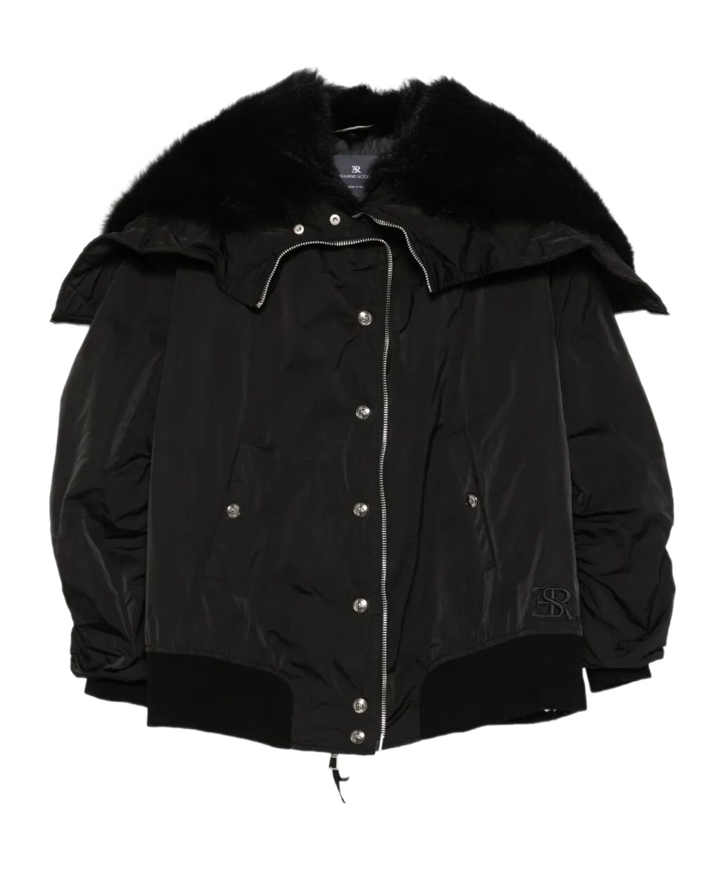 Ermanno Scervino Hooded Bomber Jacket In Black