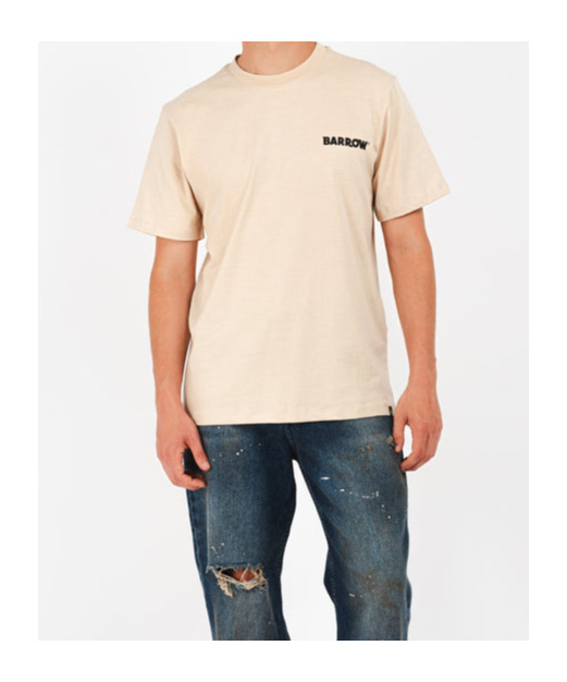 Barrow Unisex Crew Neck T-shirt With Back Smile In Nude