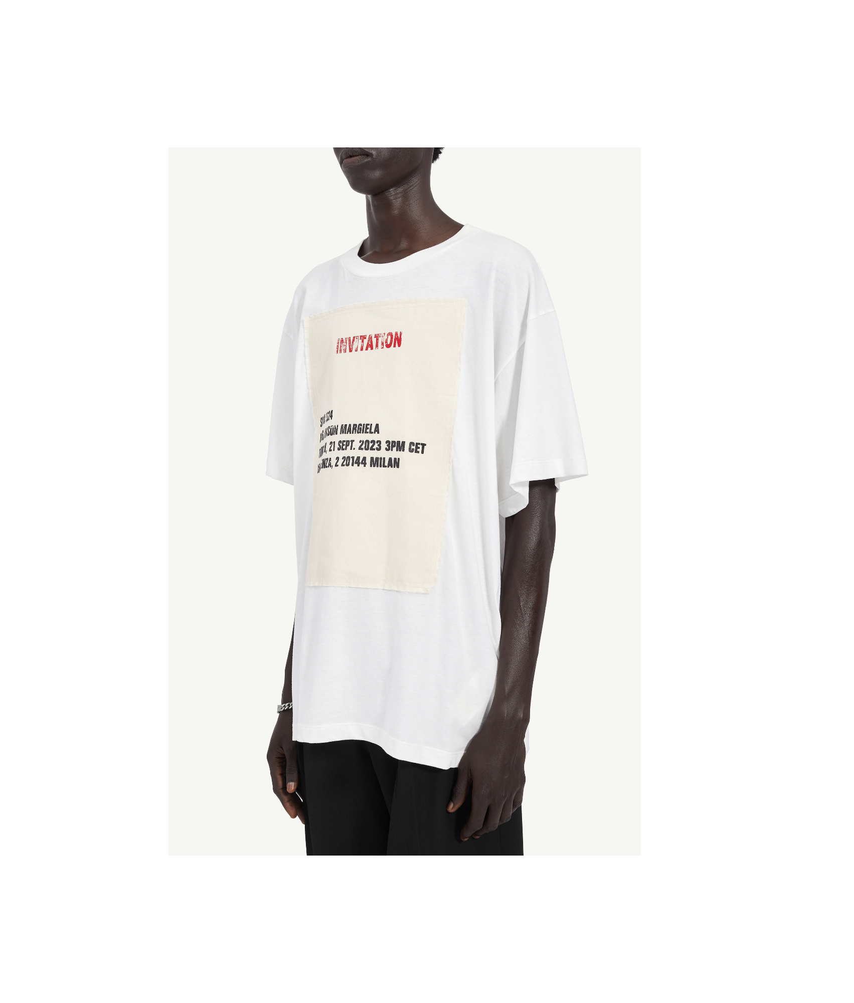 Mm6 Maison Margiela Invitation-patch Cotton T-shirt In White