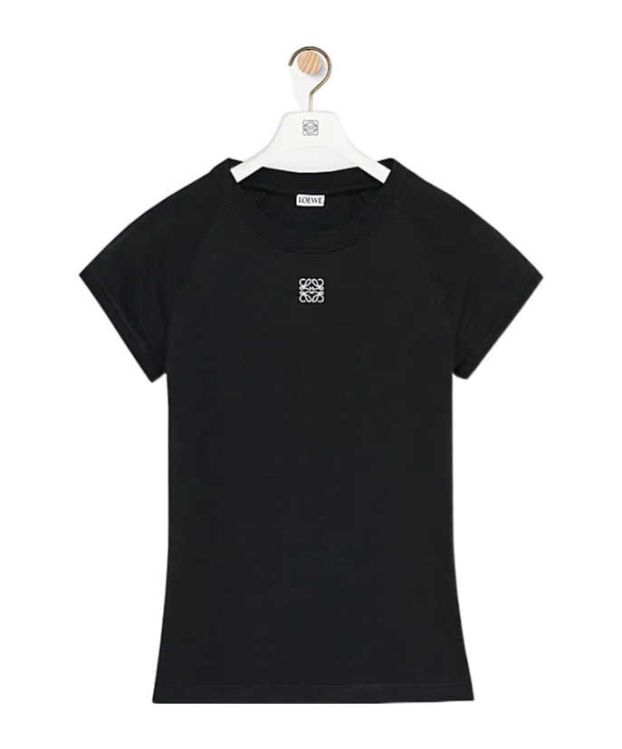 Loewe Black Cotton-blend T-shirt With Anagram Logo Women In Black