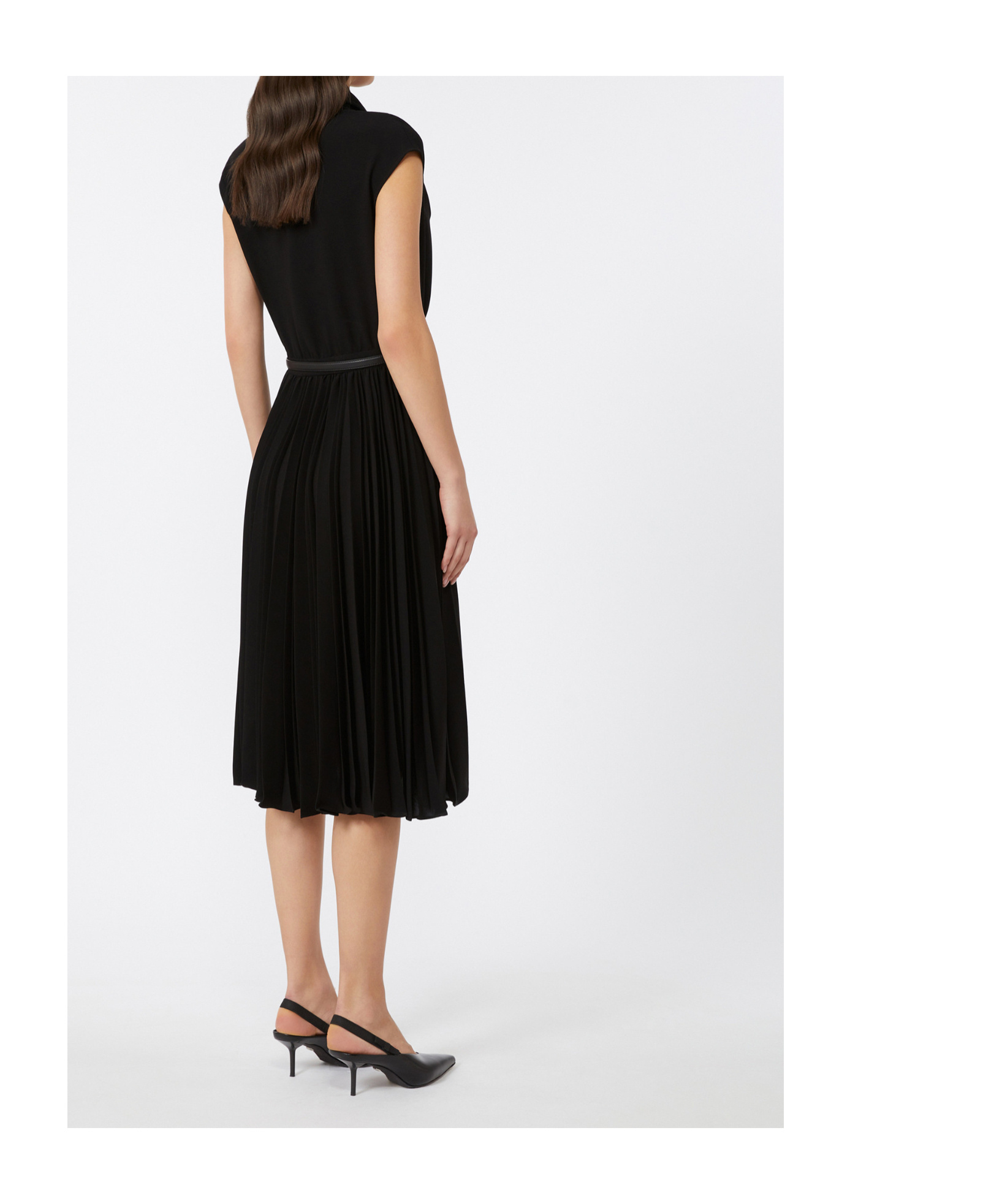 Max Mara Studio Albino Belted Midi Dress In Black