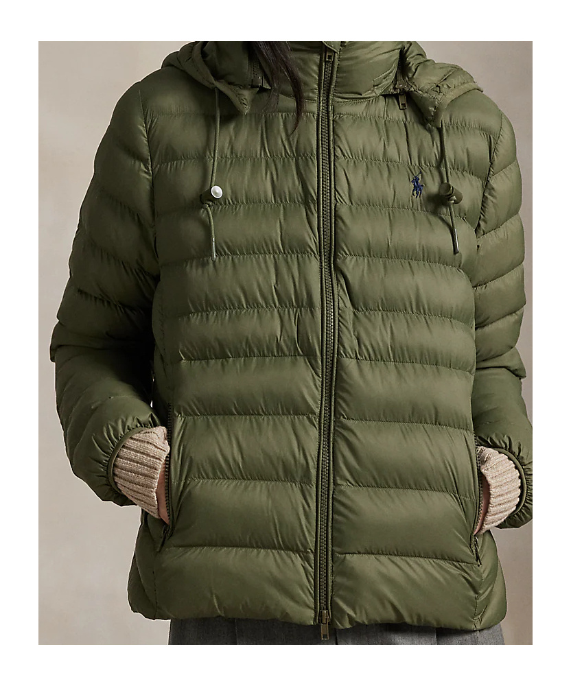 Ralph Lauren Hooded Puffer Jacket In Green
