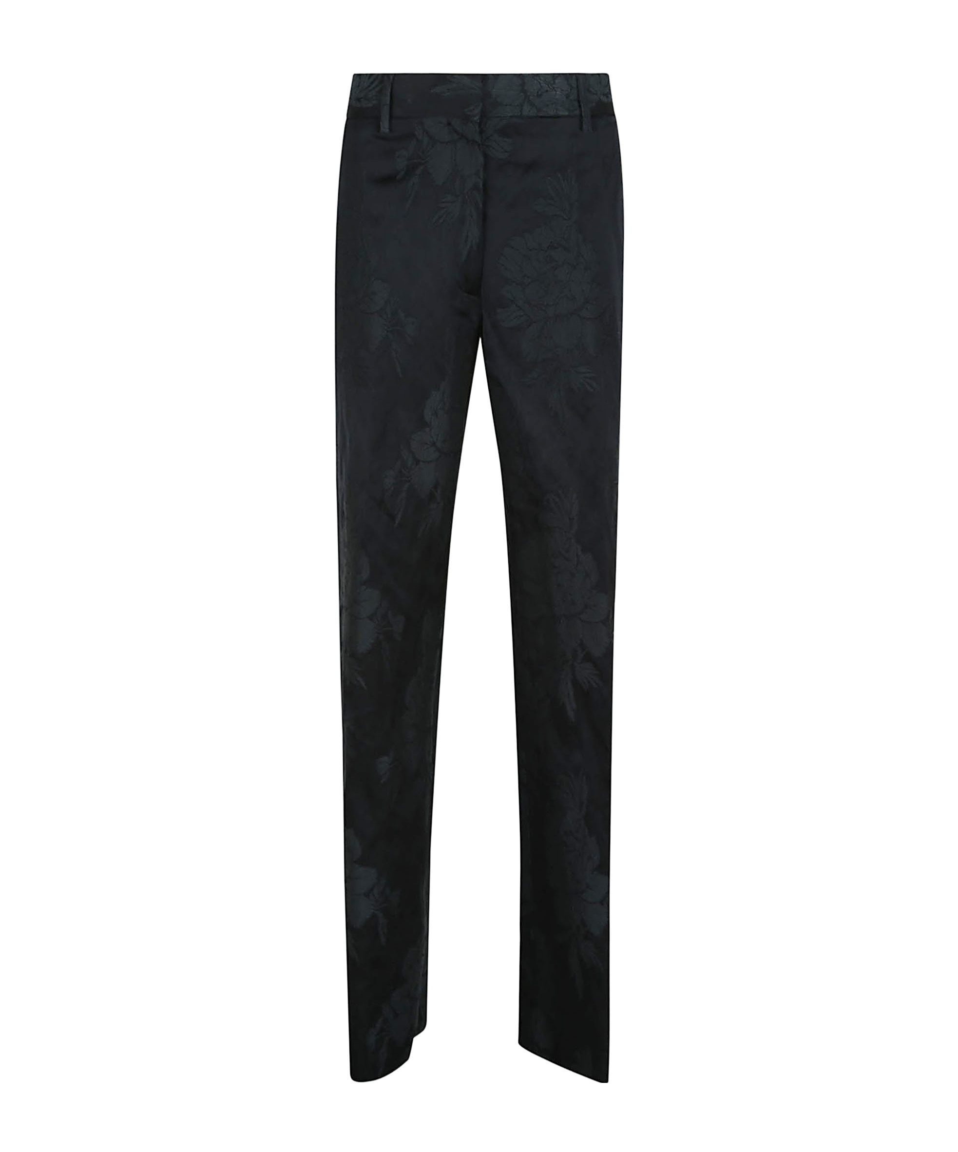 Dries Van Noten Trousers With Subtle Floral Pattern In Black